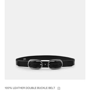 NEW ZARA VIRAL 100% LEATHER DOUBLE BUCKLE BELT